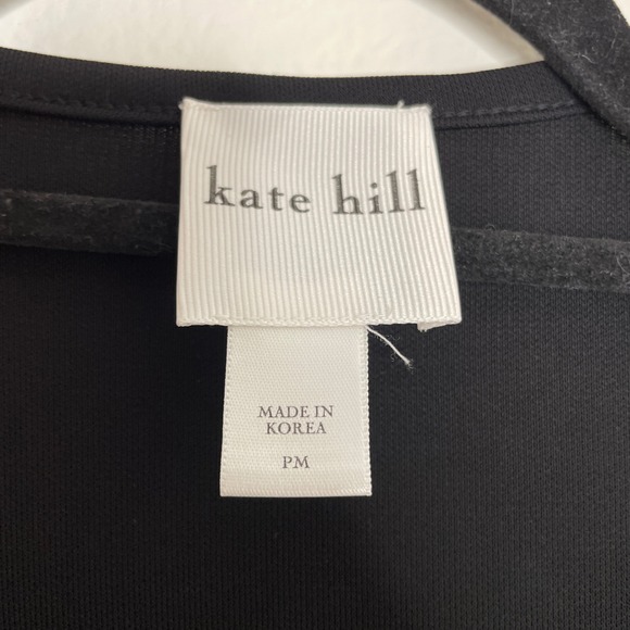 Kate Hill Womens Black Wrap Top with Tie Size Petite Medium - Picture 3 of 7